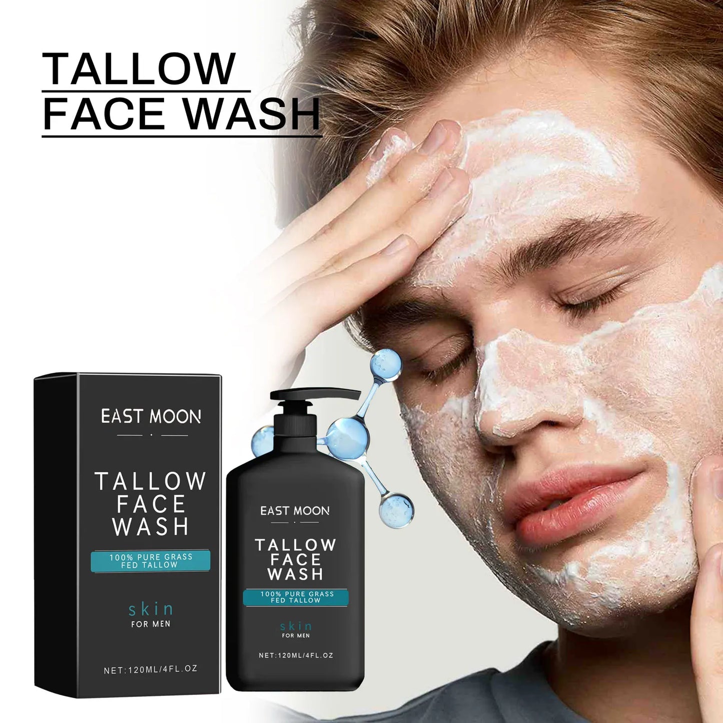 Men Vitamin E Facial Cleanser Deep Cleansing Keep Moisturize Reduce Blackhead Prevent Clog Pores Oil Control Face Care Cleansers