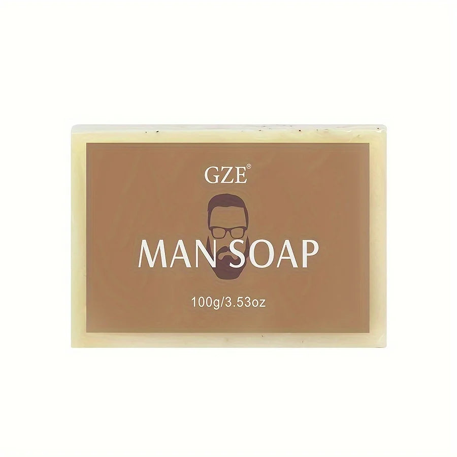 GZE Men's Exfoliating Scrub Bar 3-in-1 Body Face & Shaving Cleanser Hydrating Moisturizing Grooming Soap Men+Care