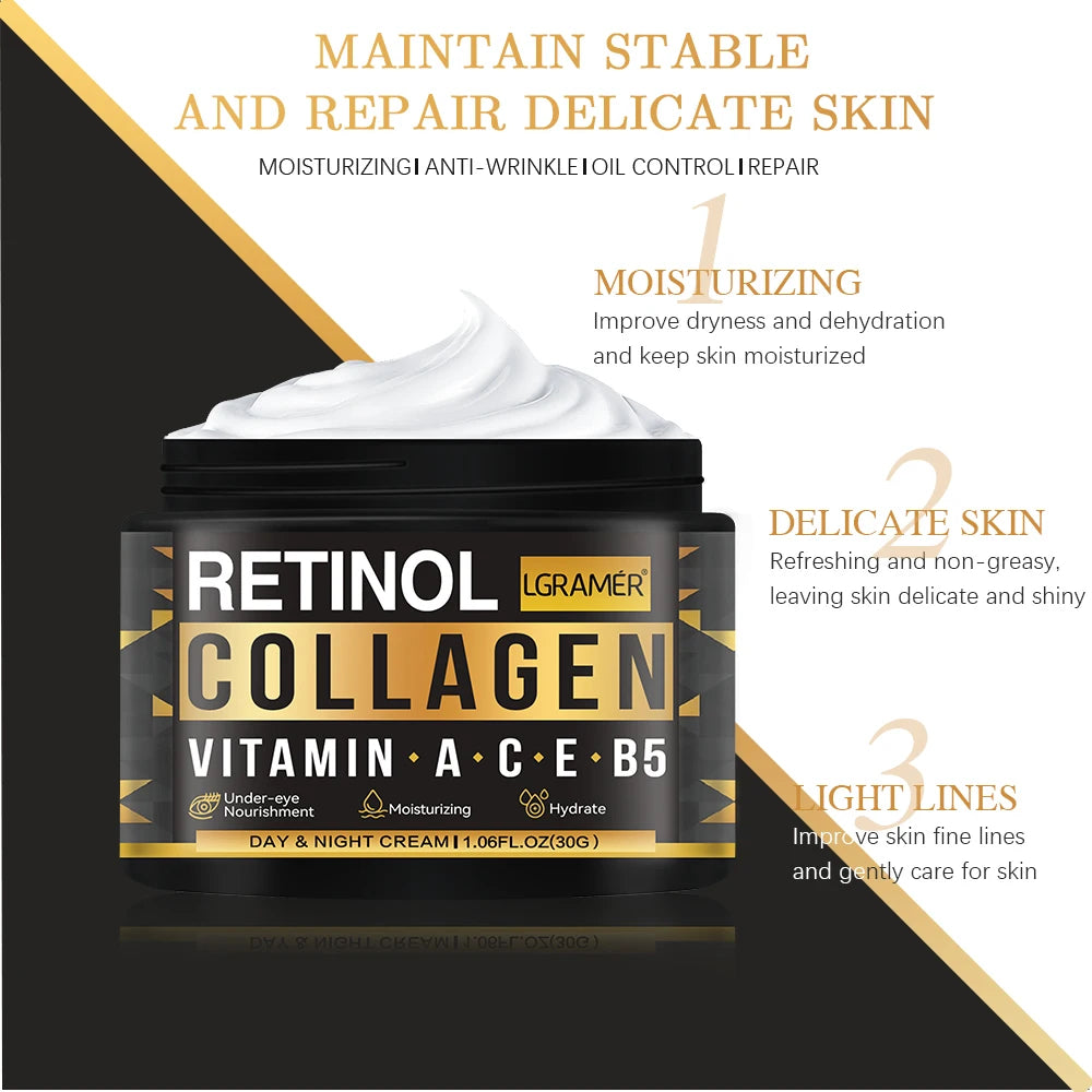 Retinol Collagen Men's Face Cream Skincare Moisturizing Brightening Hydrating Smooth Wrinkles Firming Facial Face Men Skin Care