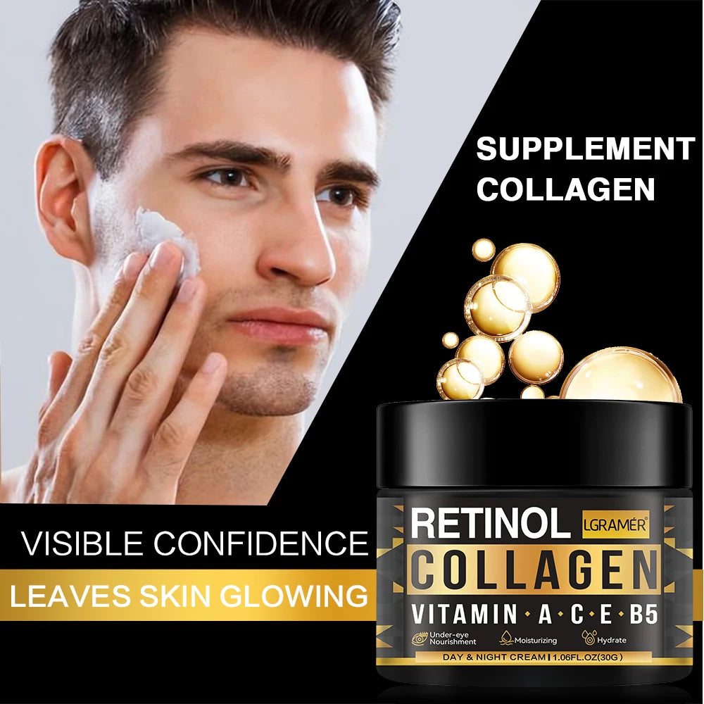 Retinol Collagen Men's Face Cream Skincare Moisturizing Brightening Hydrating Smooth Wrinkles Firming Facial Face Men Skin Care