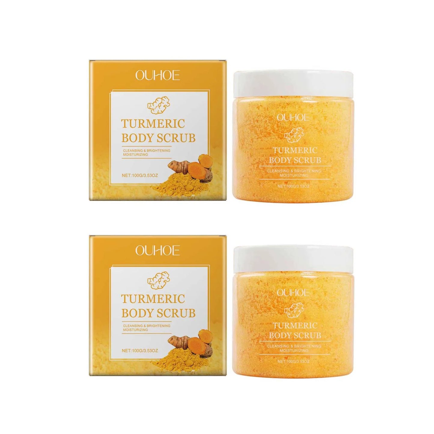 Turmeric Body Scrub Gentle Exfoliating Remove Dead Skin Moisturizing Rejuvenating Brightening Pore Cleaning Smooth Skin Care