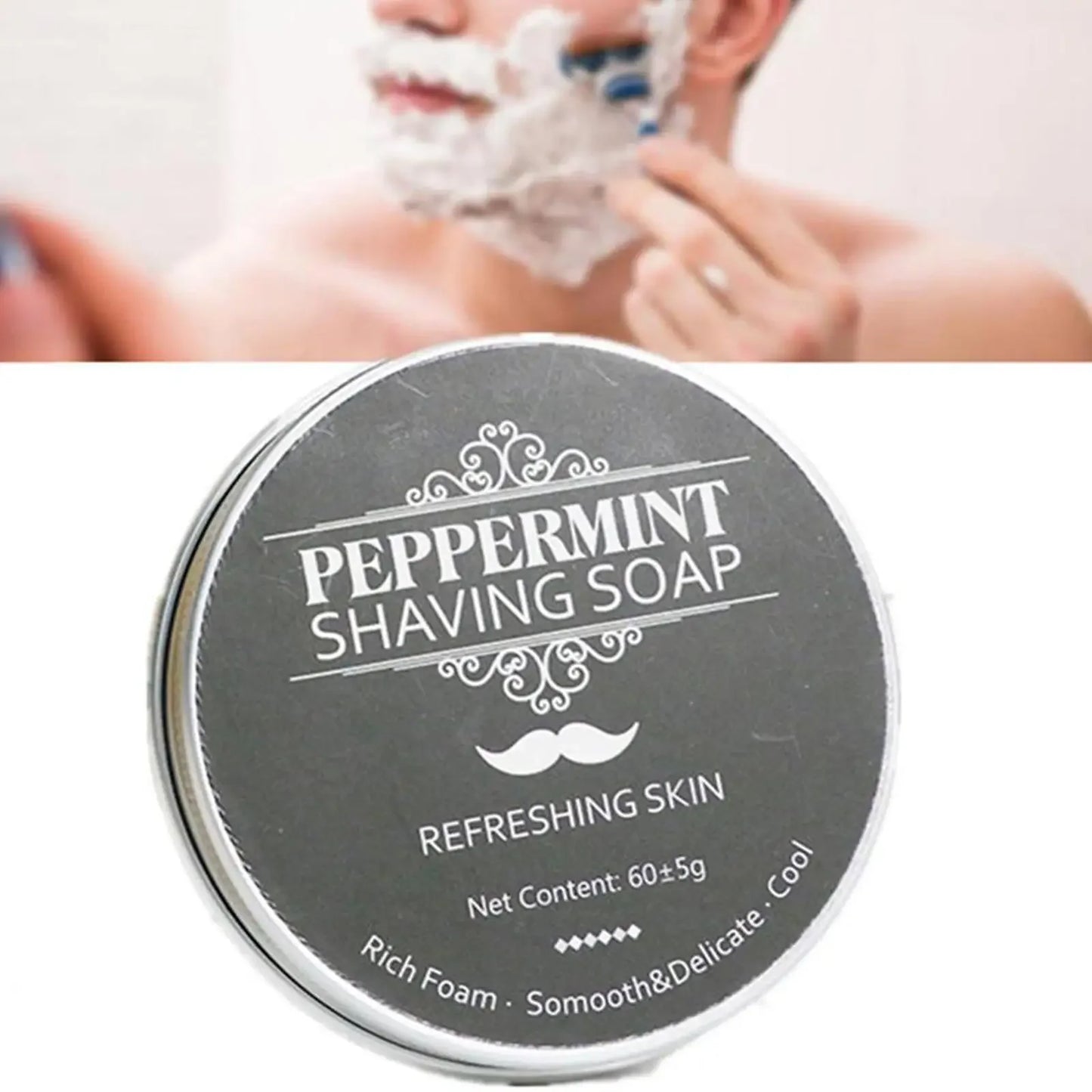 Hand Made Smooth Texture Mens Beard Shaving Soap Dense Bar Keep The Face Fresh and Clean Organic Foam Shaving Cream for Men