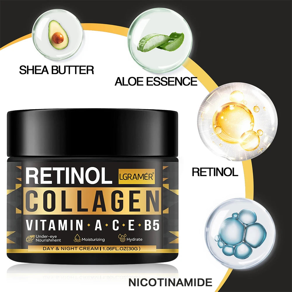 Retinol Collagen Men's Face Cream Skincare Moisturizing Brightening Hydrating Smooth Wrinkles Firming Facial Face Men Skin Care