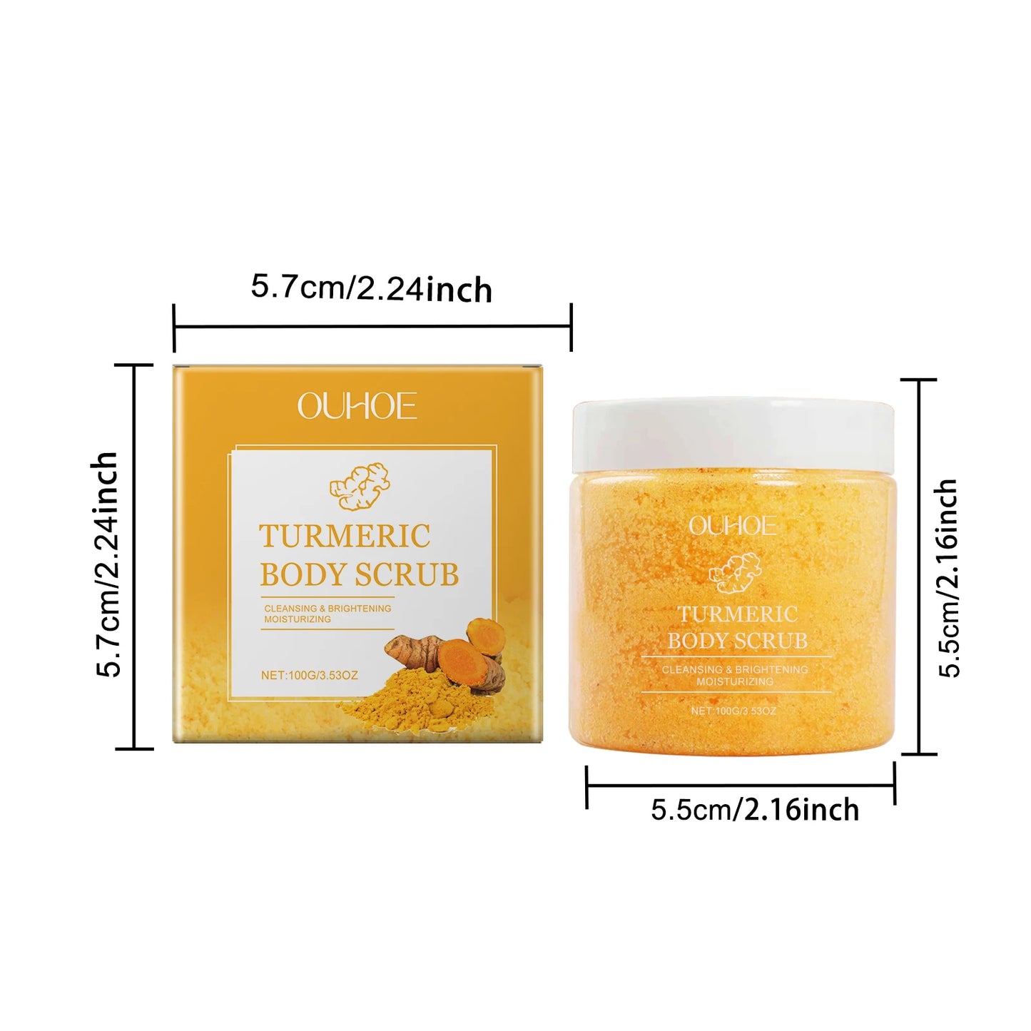 Turmeric Body Scrub Gentle Exfoliating Remove Dead Skin Moisturizing Rejuvenating Brightening Pore Cleaning Smooth Skin Care